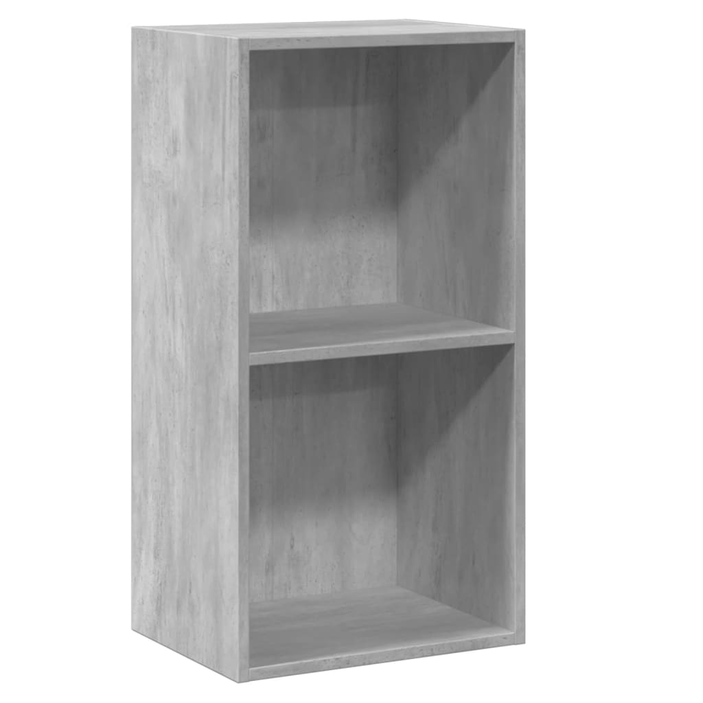 VidaXL Bibliothèque 2 Niveaux Scandinave - 40x30x70 Cm - Bois D'ingénierie Gris Béton - Pour Salon, Séjour