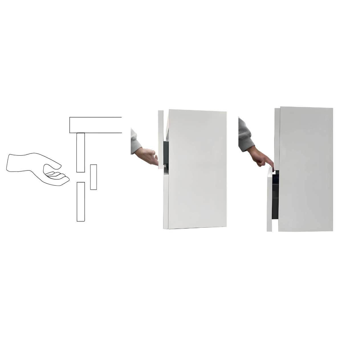 Meuble salle de bain ANCONA 61cm – Plan vasque céramique, 2 tiroirs, finition Finition Chêne Naturel, Hauteur 54cm x Profondeur 45cm - 5