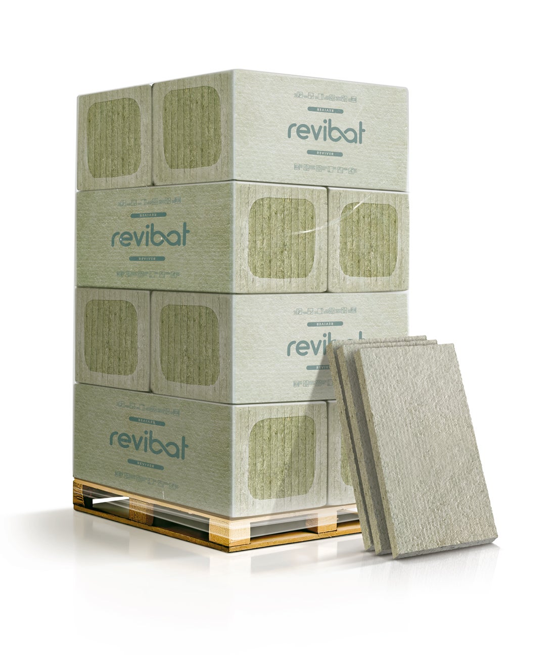10 panneaux en laine de verre 100 % recyclée REVIVER, EP.60mm, 1,2x0,6m, surface 7,2m², R=1,65 - 2