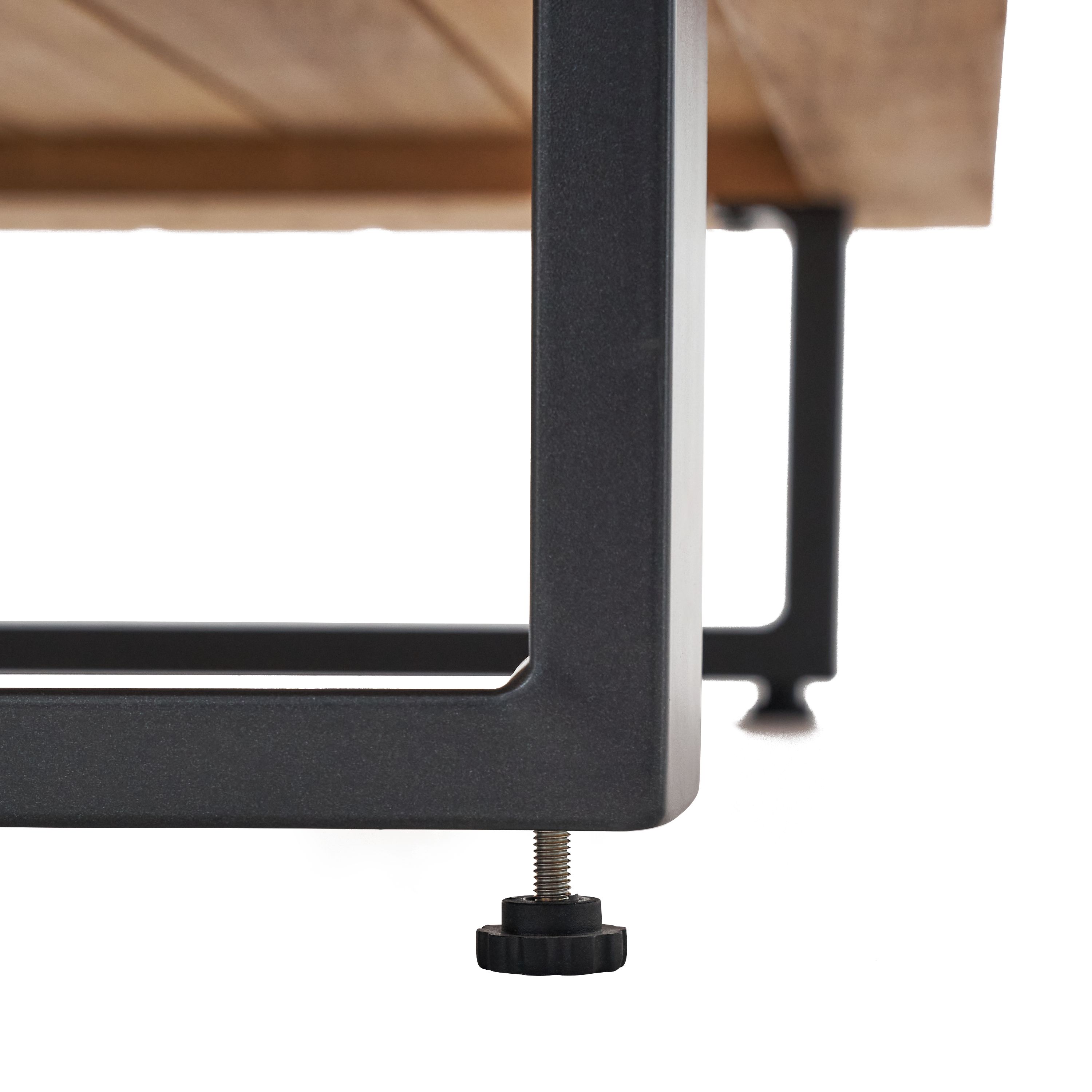 NATERIAL Sirokos niski stolik kawowy do salonu z aluminium i drewna tekowego - 6