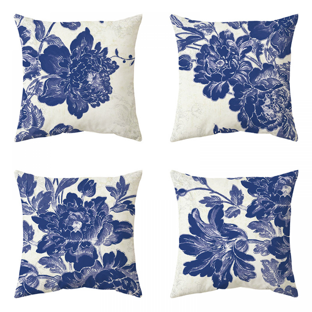 Lot De 3 Taies D'oreiller Carrées Fortuny 20x20 Pouces – Bleu RICHELIEU – Jamais Utilisées