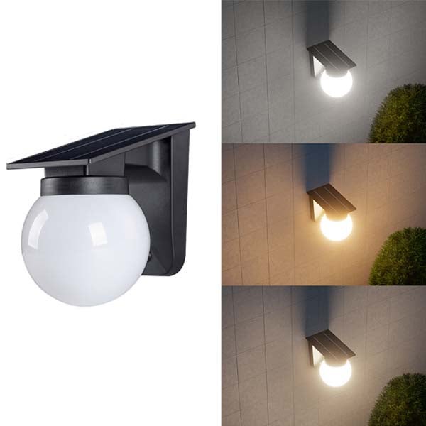 Zewnętrzna solarna lampa ścienna IP65 - 3 temperatury światła, funkcja automatycznego włączania/wyłączania, idealna do oświetlenia patio/alejki/domu