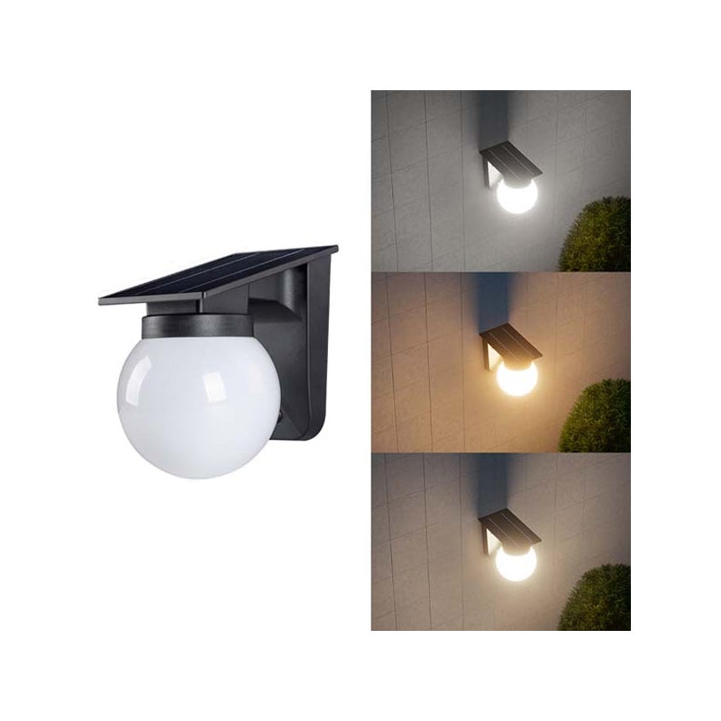 Zewnętrzna solarna lampa ścienna IP65 - 3 temperatury światła, funkcja automatycznego włączania/wyłączania, idealna do oświetlenia patio/alejki/domu