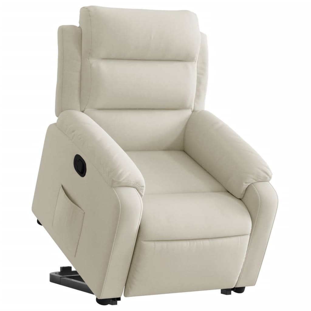 Fauteuil inclinable Crème Velours - 3