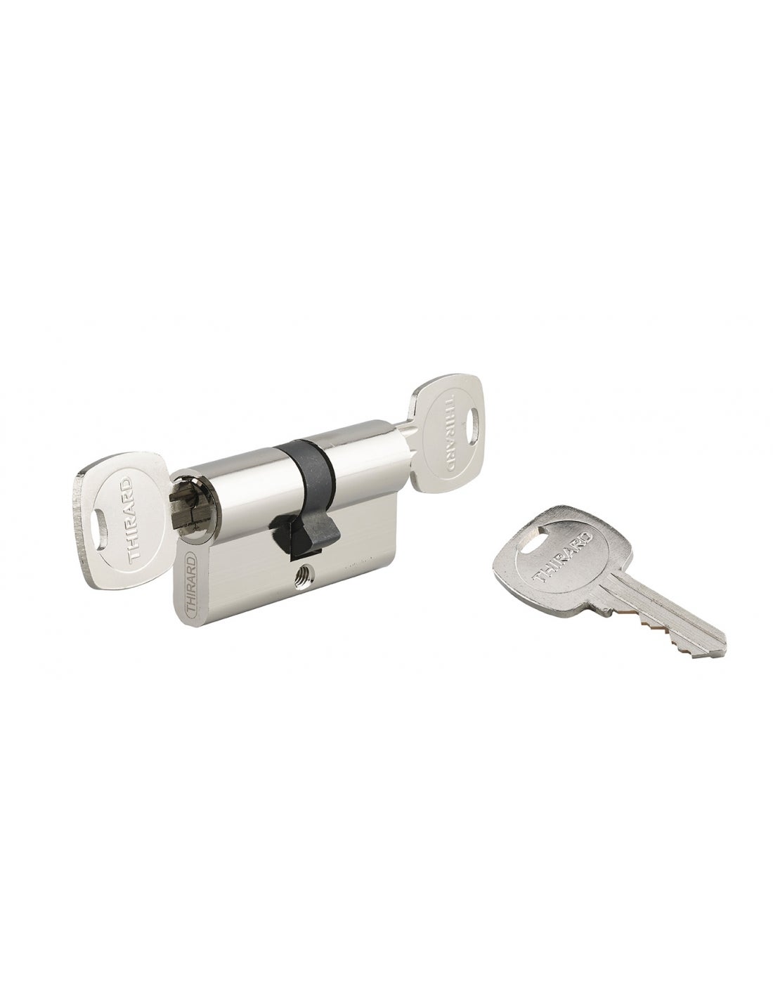 Cylindre De Sûreté Thirard Protect 70mm (30+40) - 3 Clés + Carte - Laiton Nickelé
