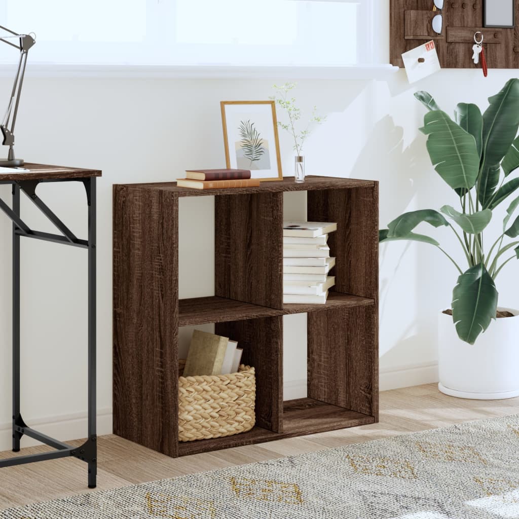 Bibliothèque chêne marron 68,5x32x68,5 cm bois d'ingénierie vidaXL - 4
