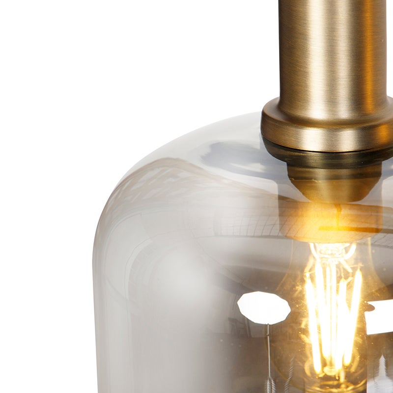 Suspension design noire avec verre doré et fumé 4 lumières - Zuzanna - 5