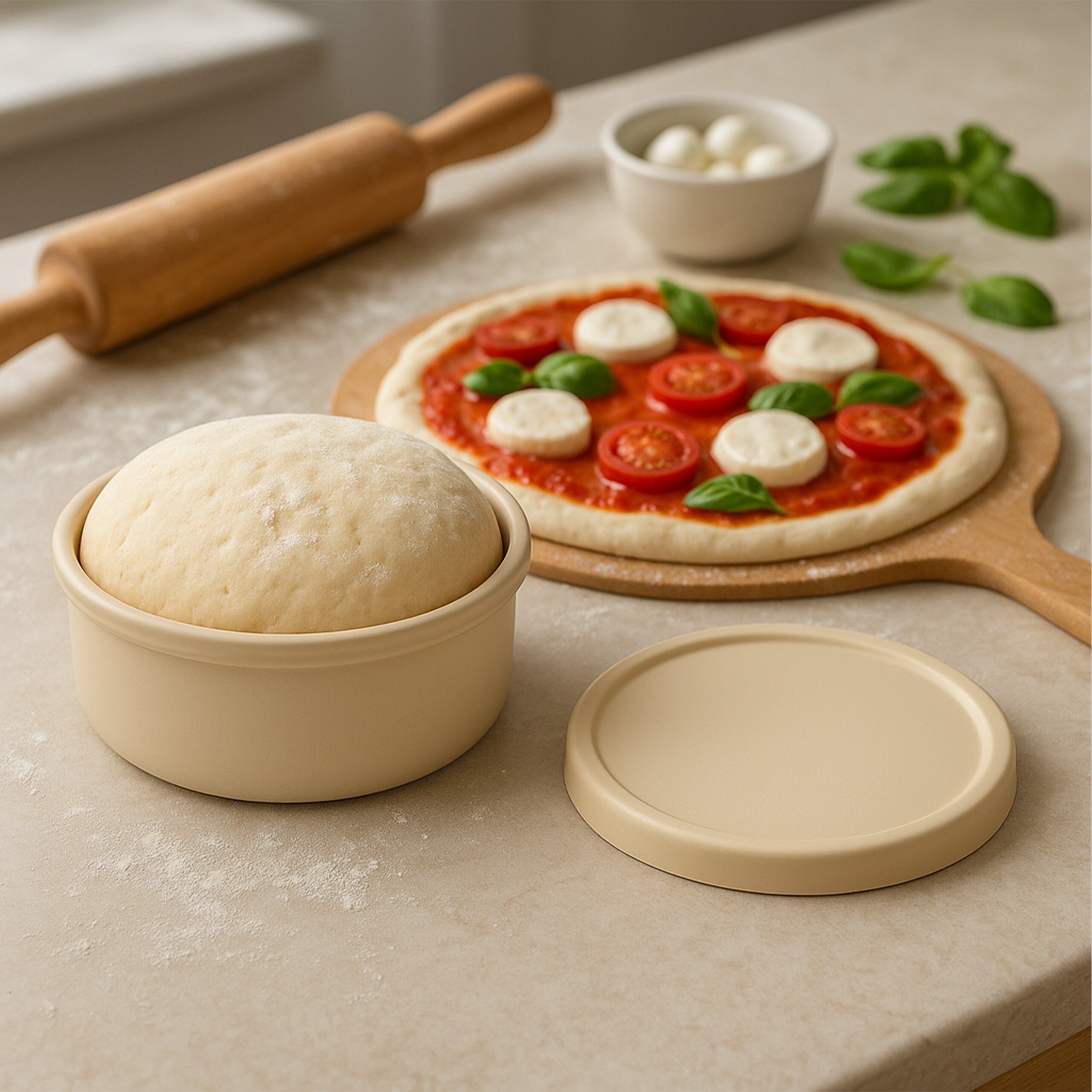 Contenitori per impasto pizza in plastica dura con coperchi