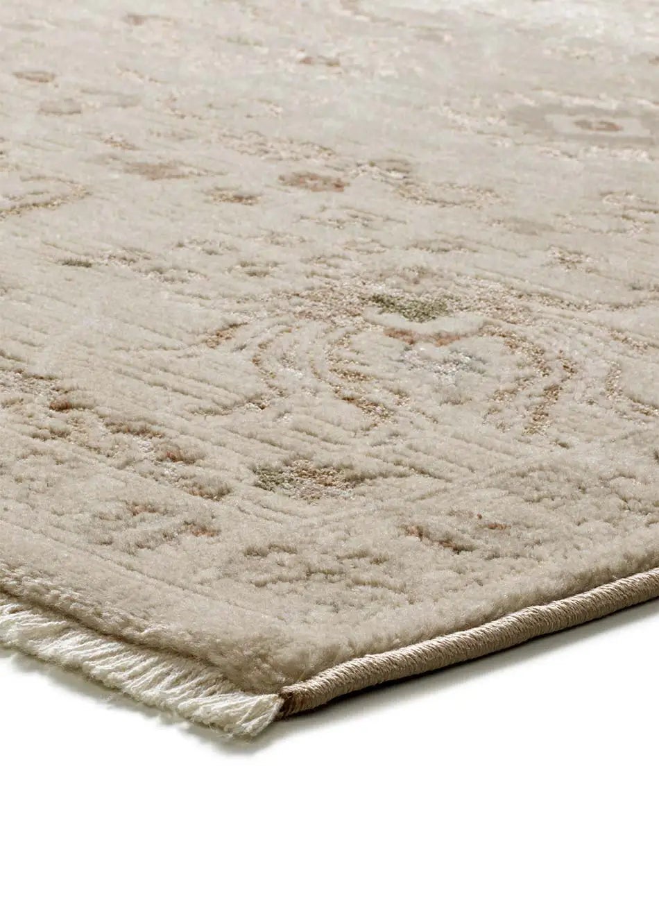 Tapis intérieur beige rectangulaire l.160 x L.230 cm ONA vintage avec franges - ATTICGO - 3