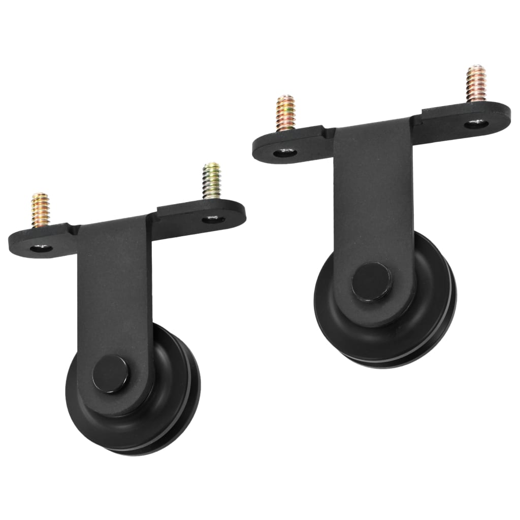 vidaXL Kit de quincaillerie de porte coulissante SKIEN 200 cm noir - 8