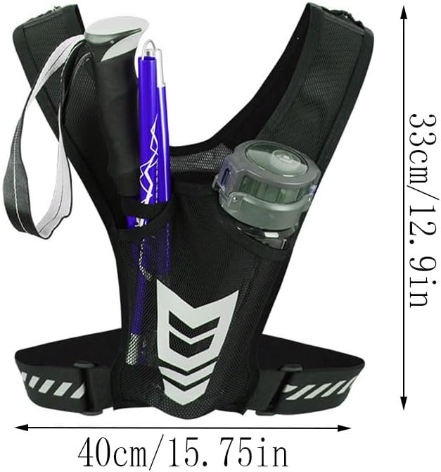 Gilet de Course Léger et Réfléchissant avec Poche Poitrine et Système d'Hydratation pour Running, Jogging et Cyclisme - 2