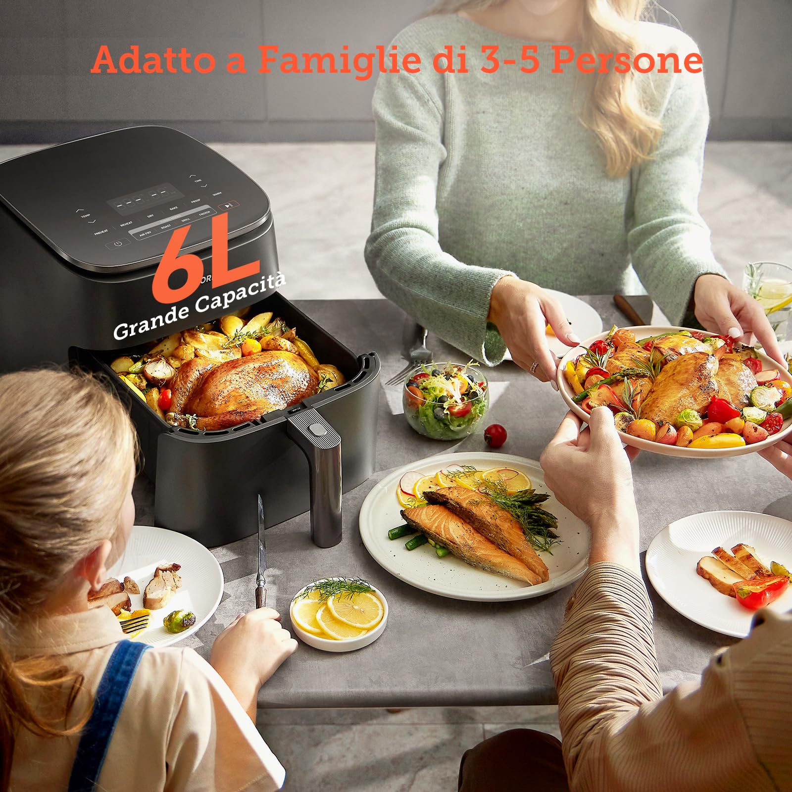 COSORI Friggitrice ad Aria Turbo Blaze 6L Cestello Originale, Accessori di Ricambio per Air Fryer ‎CAF-DC601-KEU, Antiaderente, Lavabile in Lavastov - 3