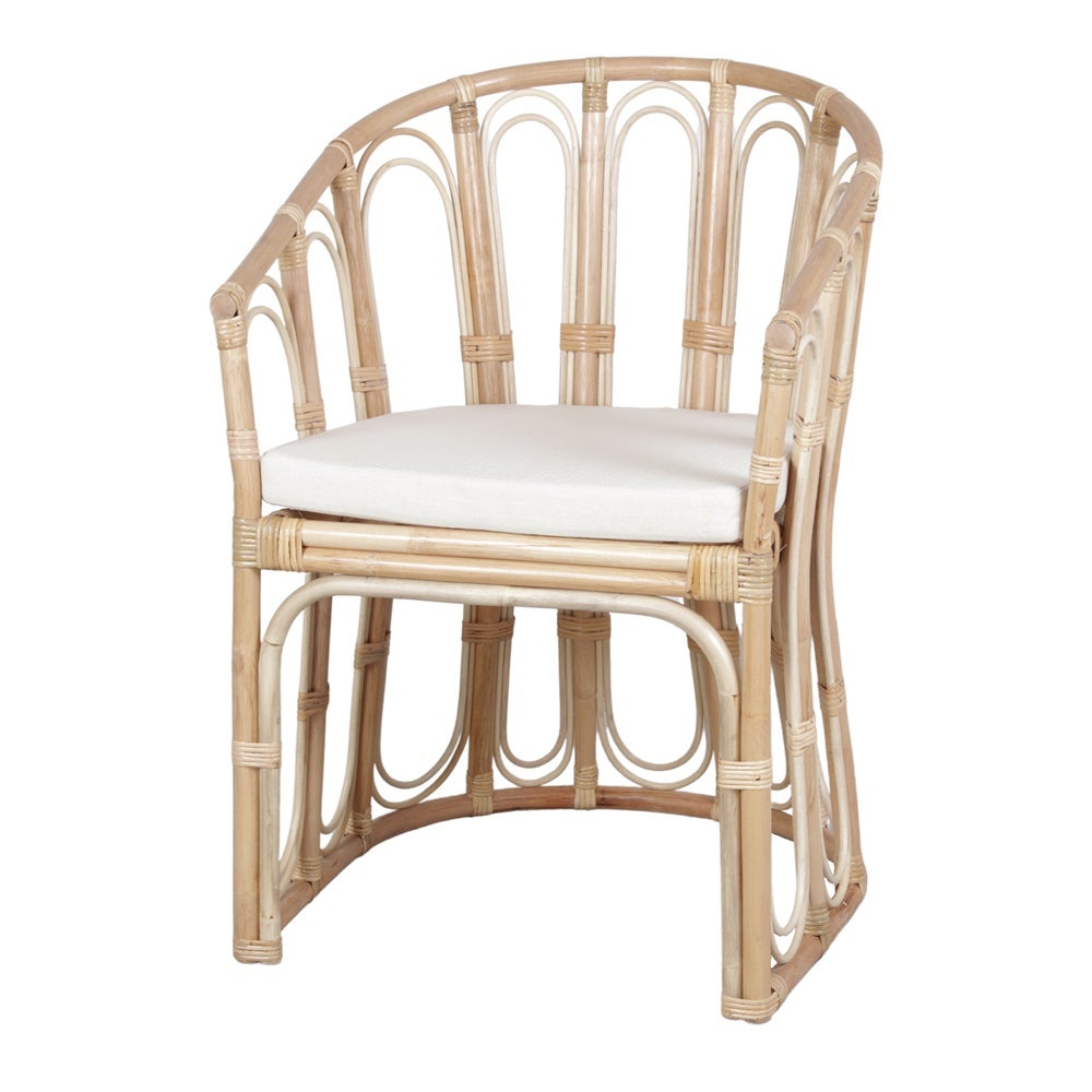 Chaise En Rotin Naturel Dekoleidenschaft - Hauteur D'Assise 49 Cm - Confortable Et Stable