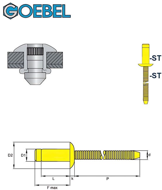 Set 400 Rivetti Ciechi In Alluminio, 400 Rivetti In 4 Diverse Dimensioni Con Cas - Foto 6