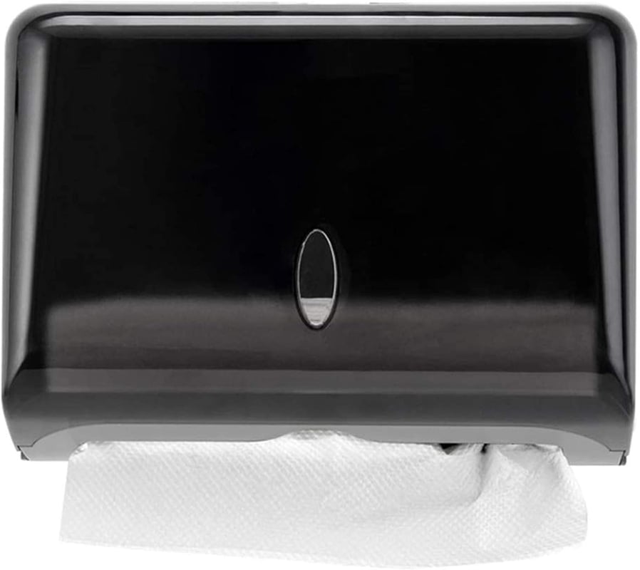 Dozownik ręczników papierowych montowany na ścianie, bezdotykowy, bez wiercenia, wodoodporny i pyłoszczelny, do łazienki, czarny