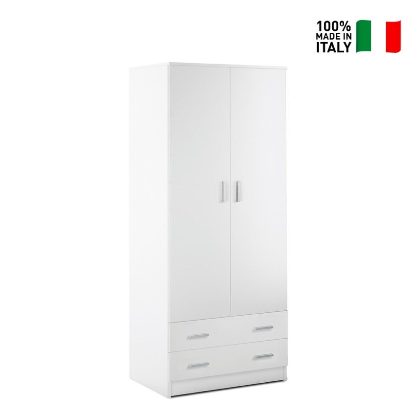 Armoire de chambre à coucher moderne 2 portes 2 tiroirs Fanny - 2