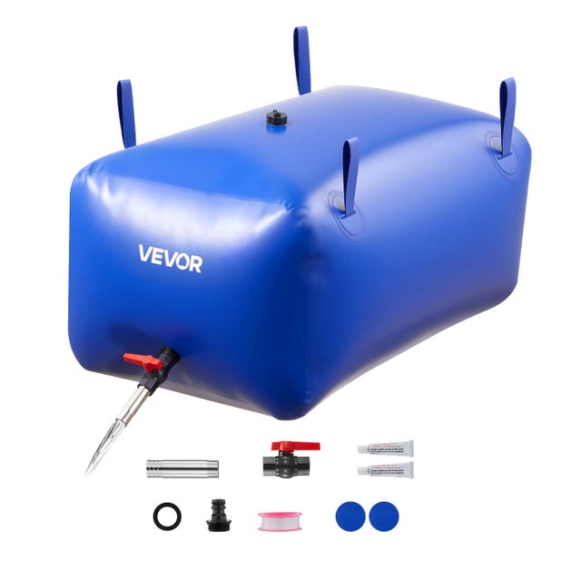 Reservatório de água flexível VEVOR 240 L, bolsa dobrável em PVC grande capacidade, para irrigação, jardim, camping, motorhome, uso externo, azul