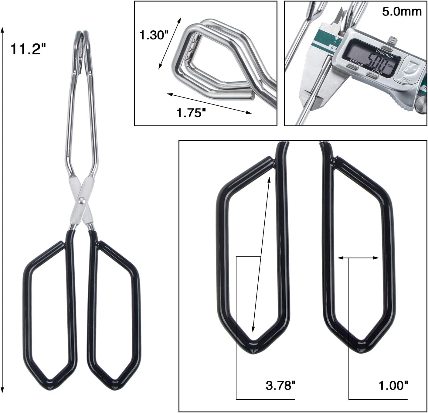 Drado Pinze Per Barbecue Insalata In Acciaio Inossidabile,Cucina Insalata Torte di Tong, Pinza da cucina a forbice, Pinze da Buffet per Servire Buffet Catering Feste, 26 cm