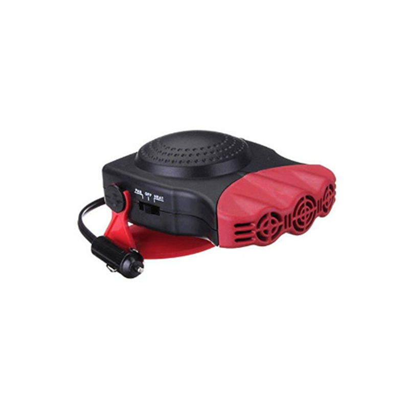 Ogrzewacz samochodowy, 2 w 1, szybkie ogrzewanie i chłodzenie, 12 V, 150 W, trzyotworowy adapter do gniazda zapalniczki, czerwony.