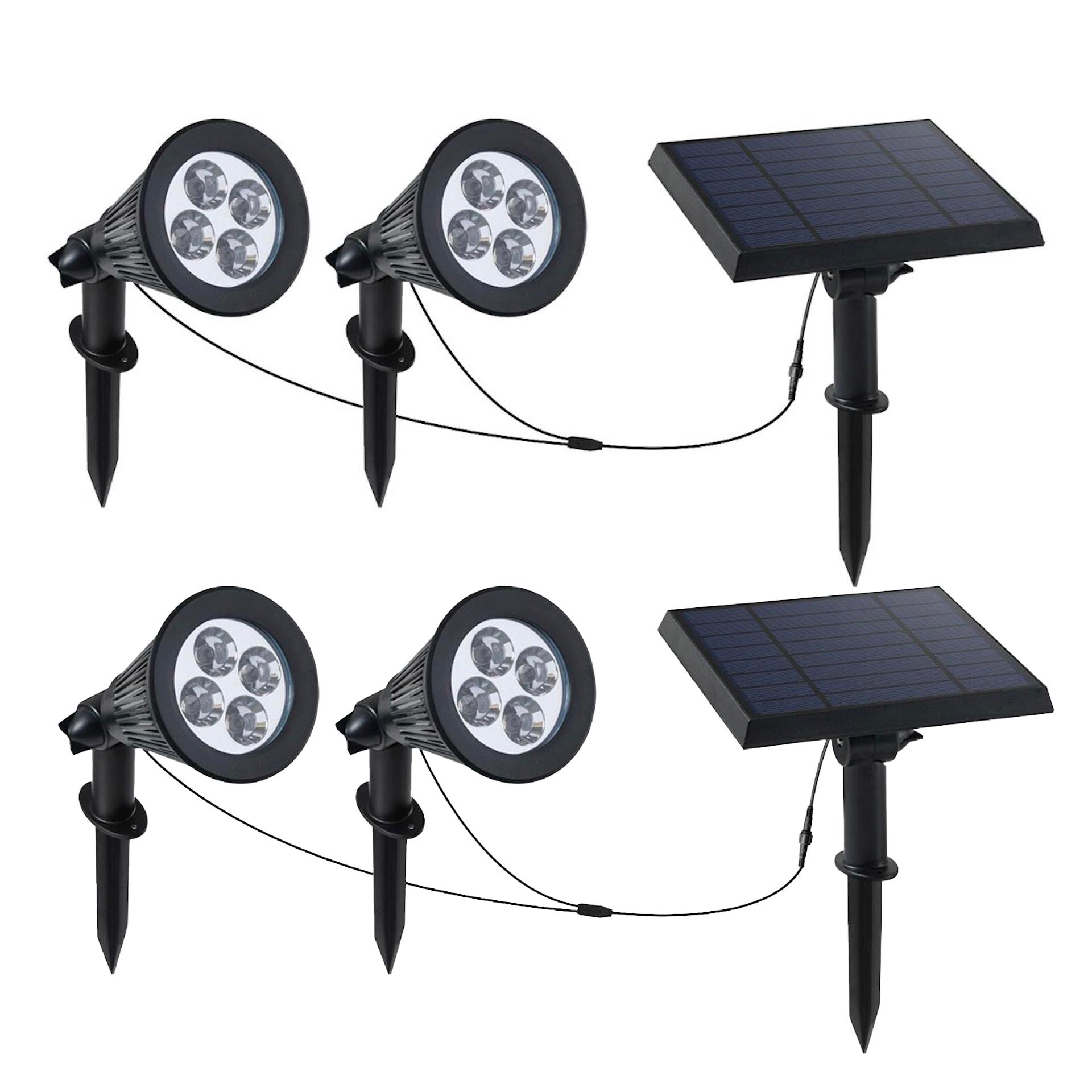 2 rodzinne reflektory solarne SPIKY 400LM z możliwością podłączenia