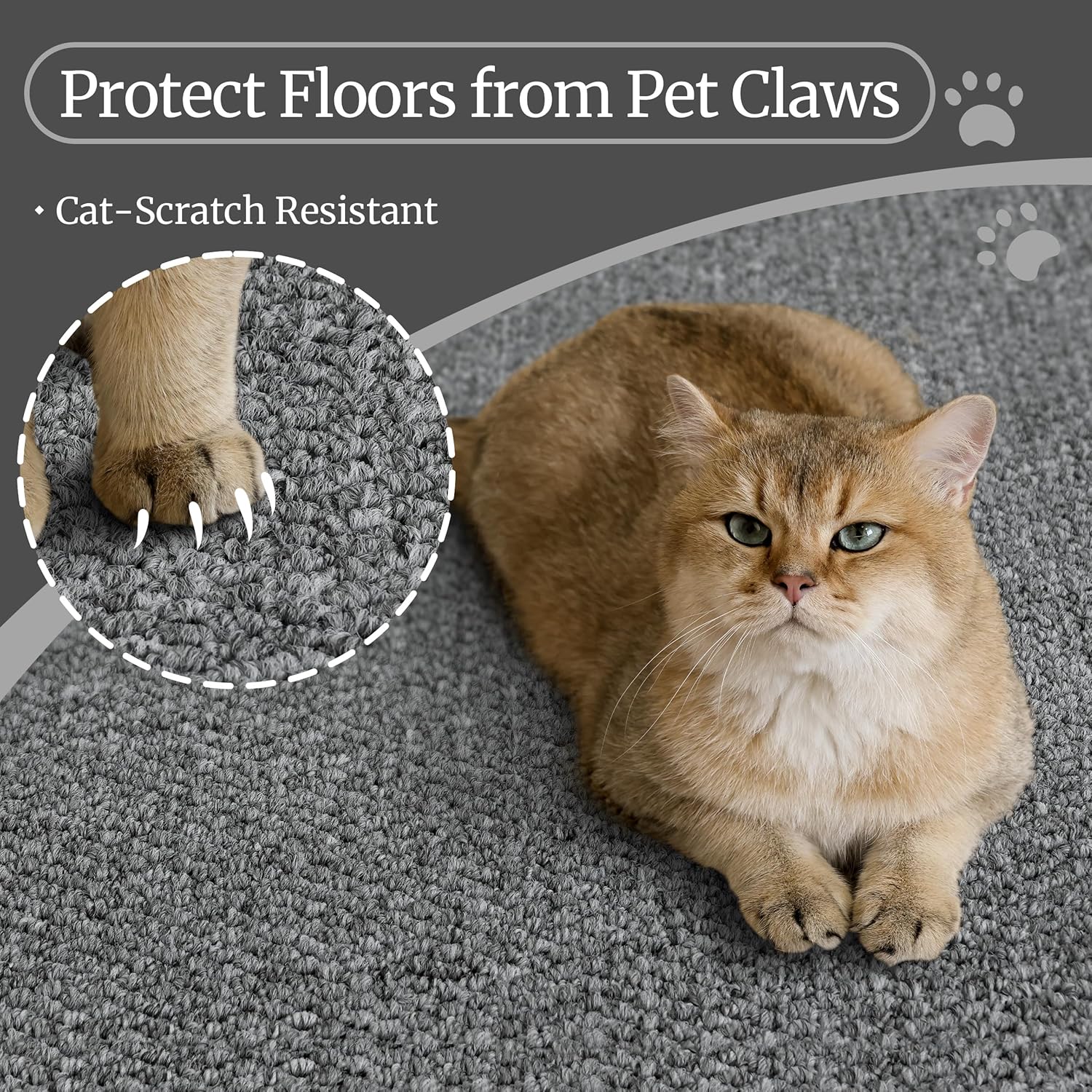 Tapis antidérapant imitant le sisal, tapis lavable et adapté aux animaux domestiques, tapis durable et résistant aux rayures, idéal pour salon（60*90） - 4