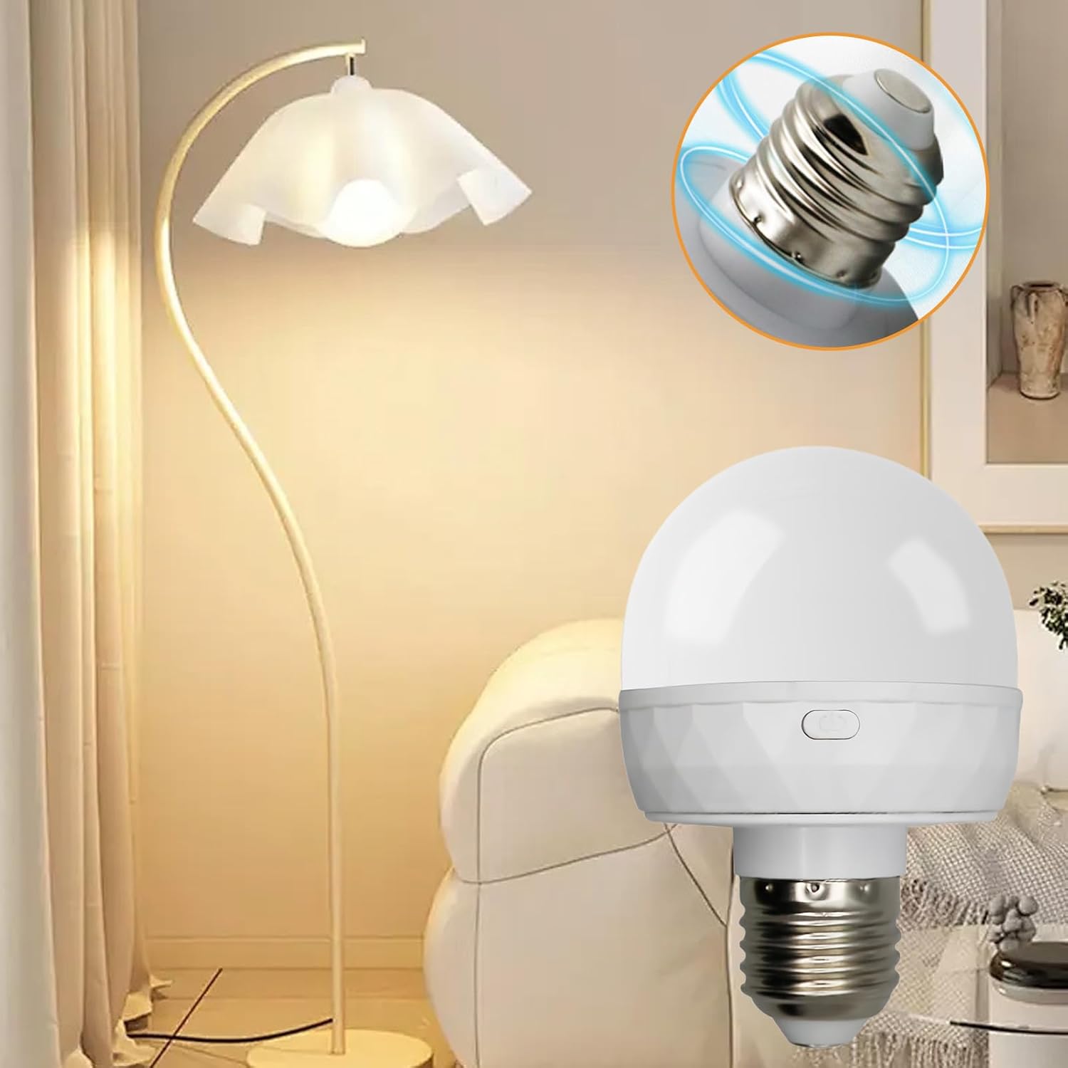 Ampoule rechargeable avec télécommande, douille E27, plusieurs couleurs à intensité variable, batterie incluse, convient à l'éclairage de secours, 50 - 7