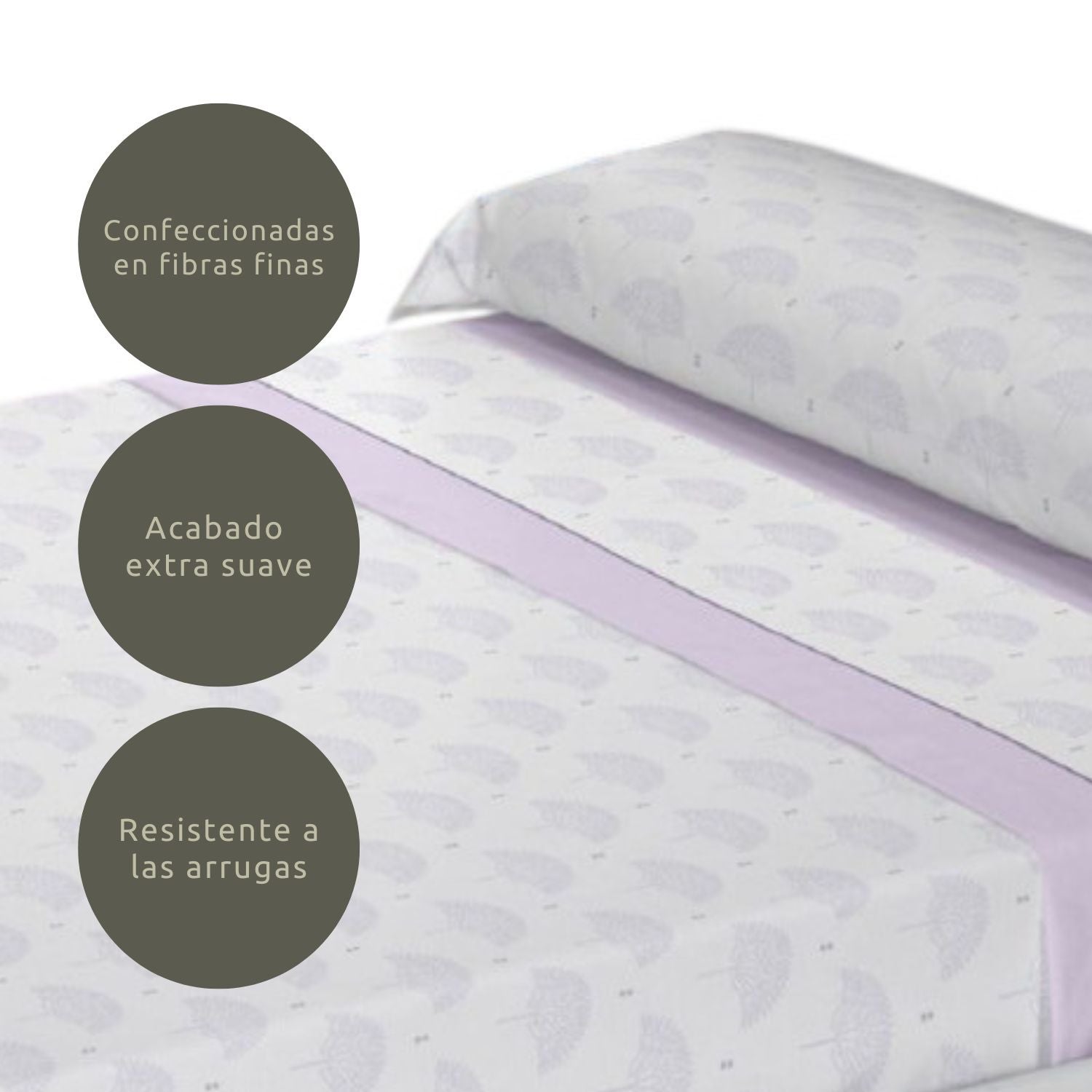 Conjunto de Lençóis de Três Peças Kell Malva 135cm Tacto Extra Macios Donegal Collections - 3