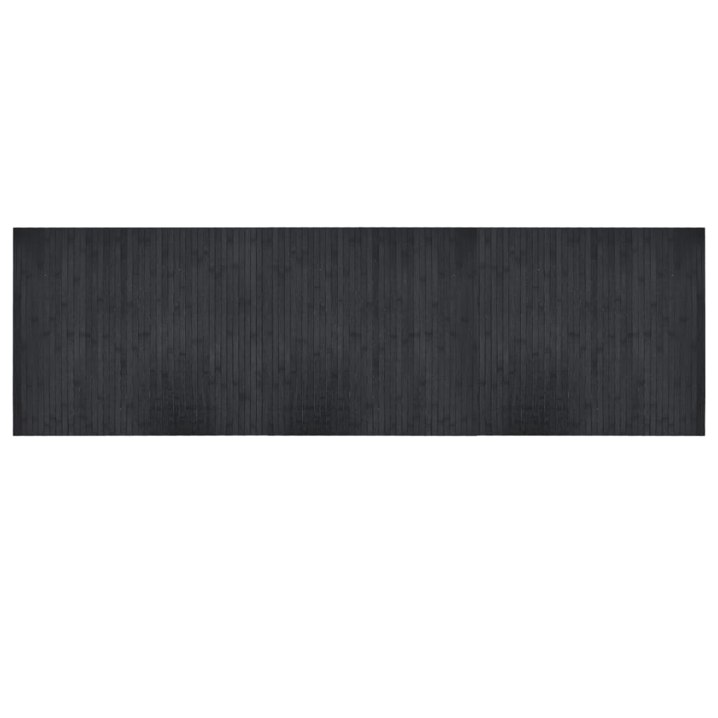 Tapis rectangulaire gris 60x200 bambou - 2