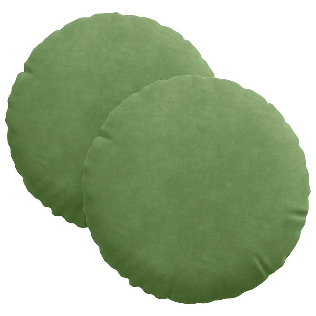 Cojines de asiento, 2 unidades, verde claro, Ø 40 x 13 cm, terciopelo - 2