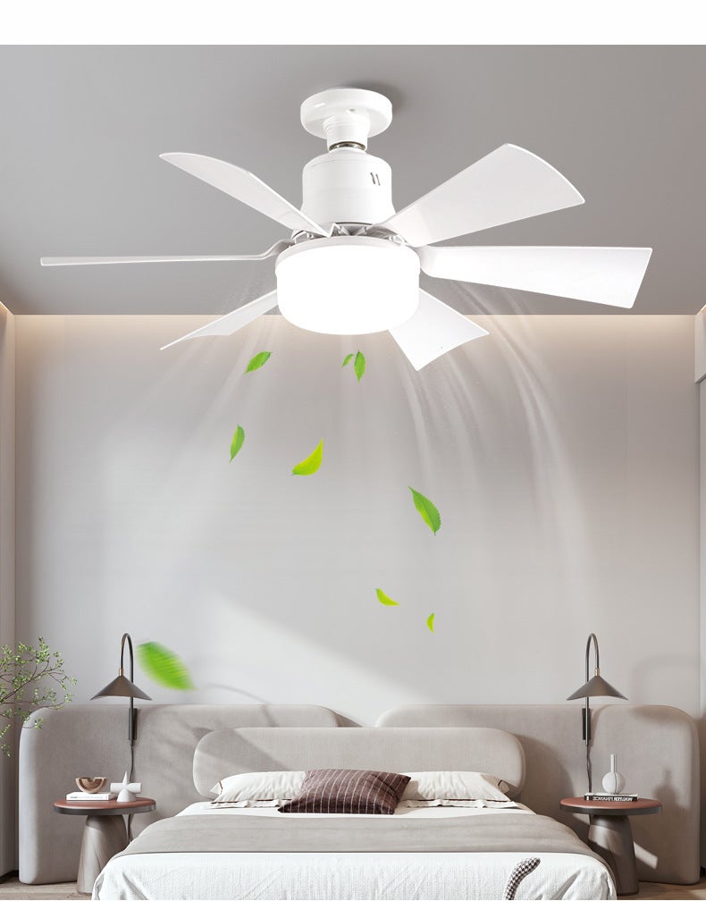 Petit ventilateur de plafond LED, abat-jour plat 30W, ventilateur carré, petit ventilateur télécommandé à 6 pales(hors plafond suspendu) - 7