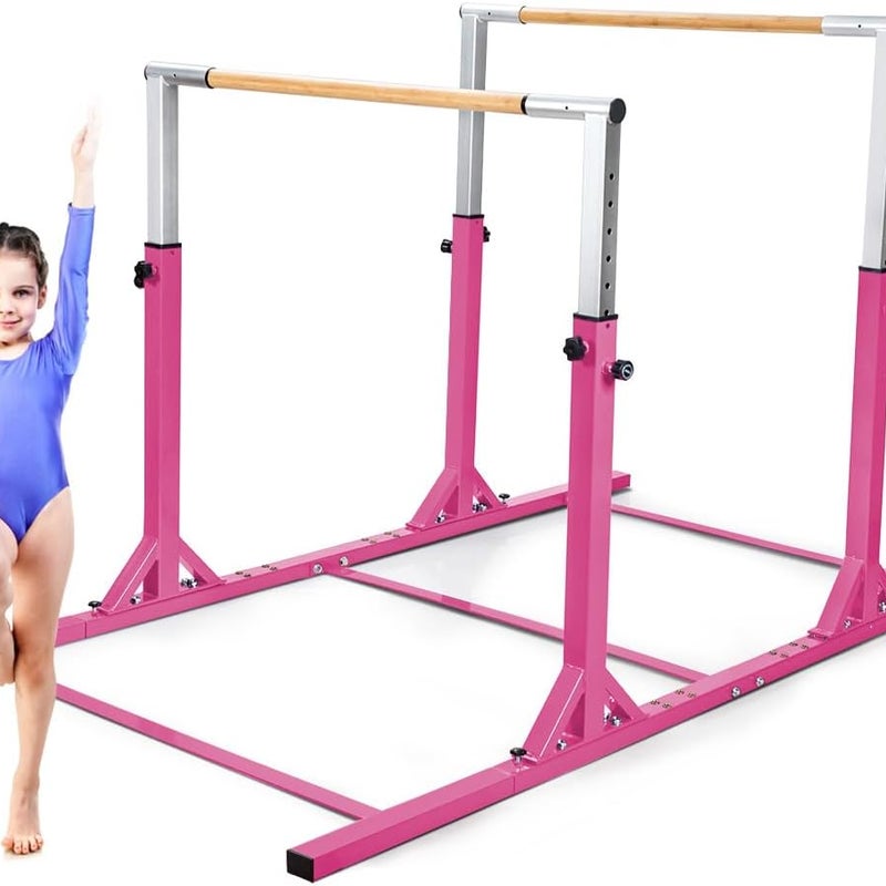 Stalowa Drążek Gimnastyczny, Regulowana Szerokość/Wysokość, Obciążenie 100-120 kg, Drążek Gimnastyczny dla Dzieci w Wieku od 6 do 12 Lat