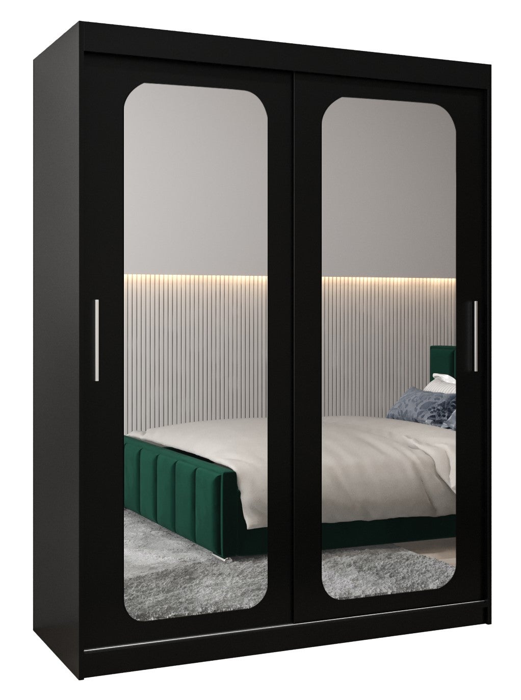 Szafa przesuwna garderoba PROMO T3 150 x 62 x 200 cm Czarny - Abiks Meble