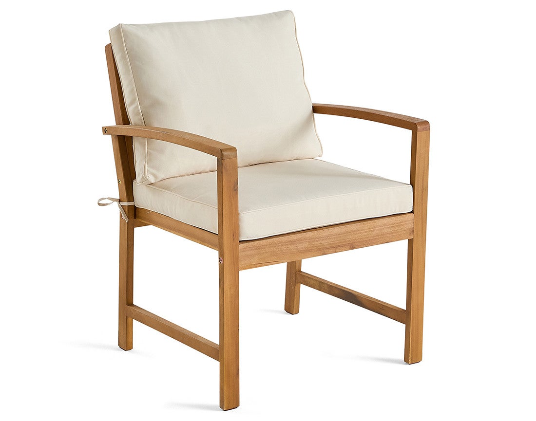 Salon de jardin 4 places en bois massif d'acacia bois / beige - KAILI - Best Mobilier - 8