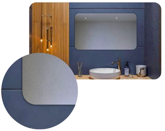 Lustro 110x90 cm Zaokrąglone Rogi Bez Oświetlenia Łazienkowe Bez Ramy