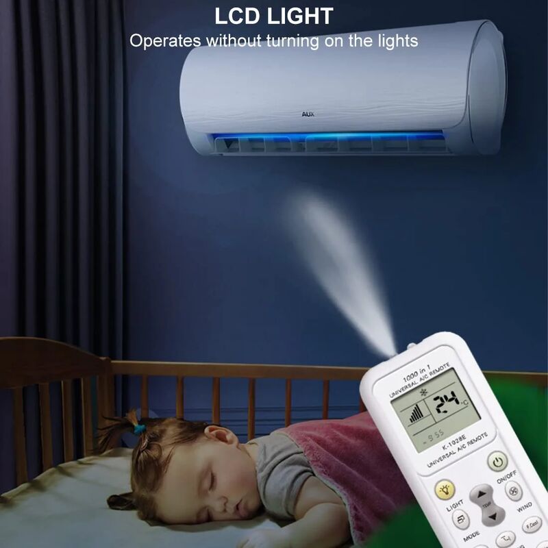 Télécommande universelle pour climatiseur, compatible avec Aermec, Airwell, Airton, ECO et autres marques de climatiseurs - 5