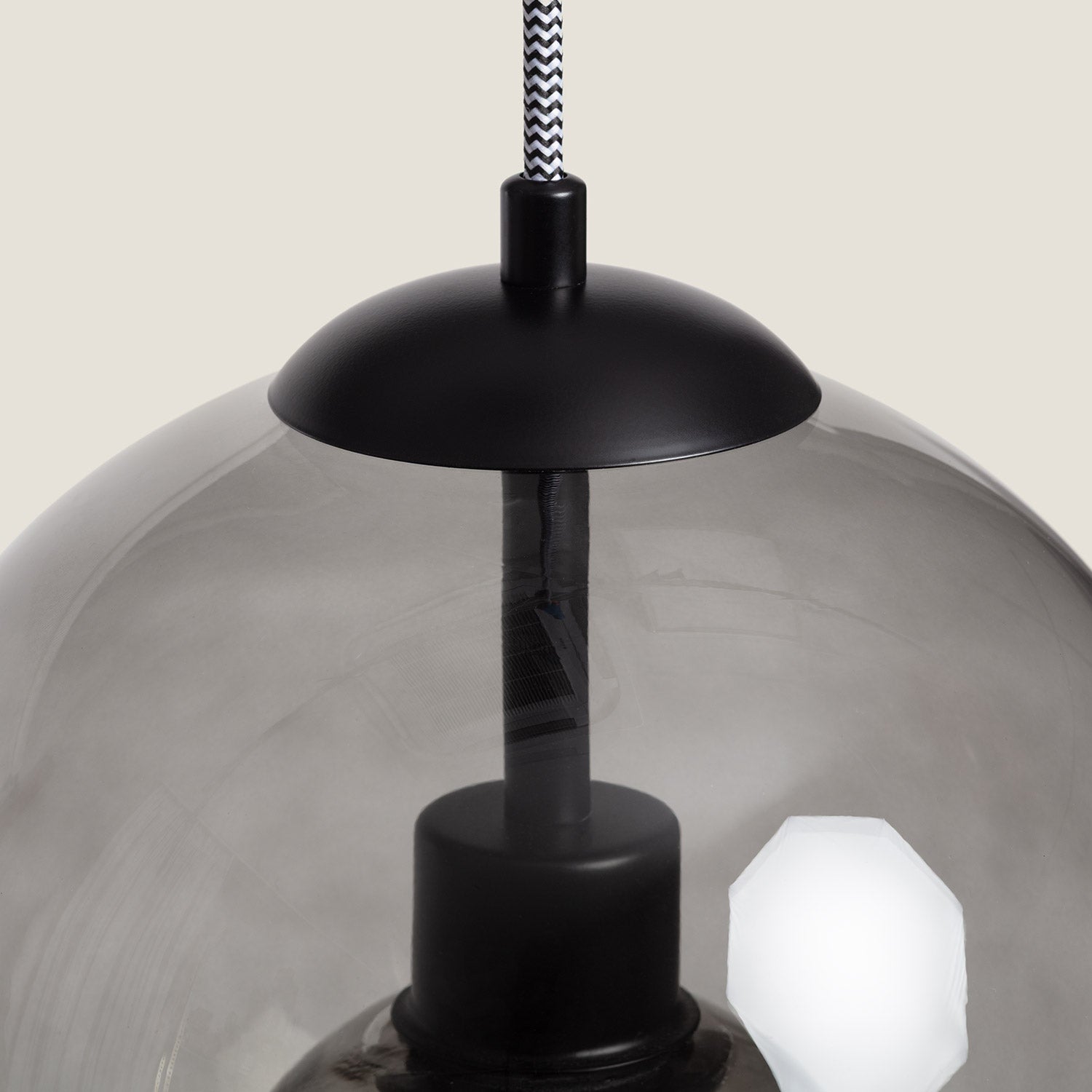 Lustre Suspension Verre Vaca, Noir, Verre,Métal, E27, IP20, 1800 mm x Ø250 mm - 4