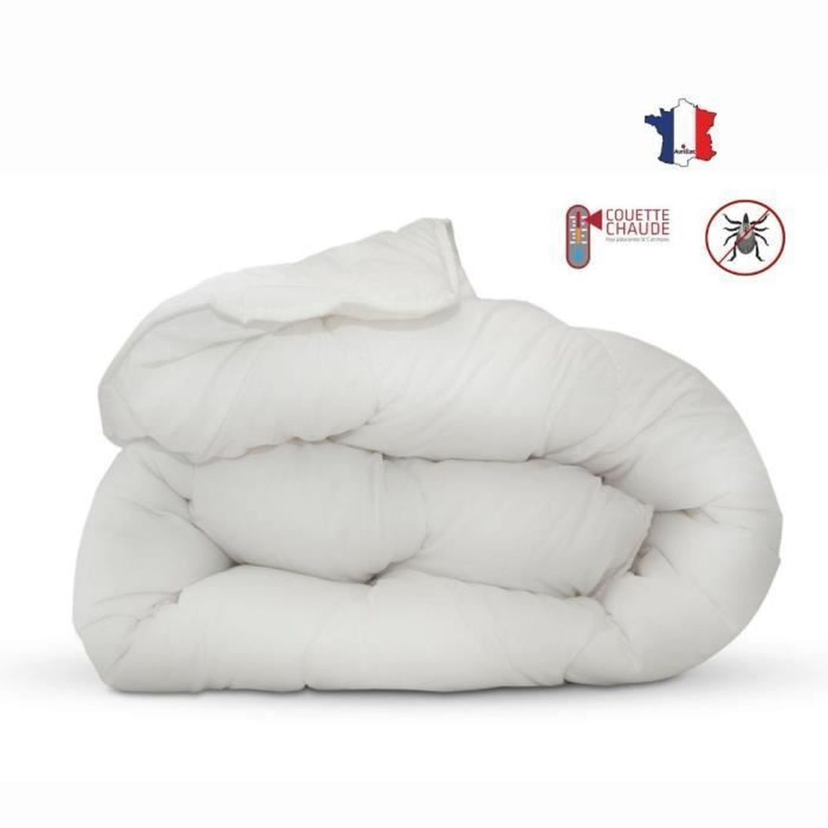 Couette anti acariens ABEIL Warm 220 x 240 cm 400 g m2 blanc 2 personnes - 2