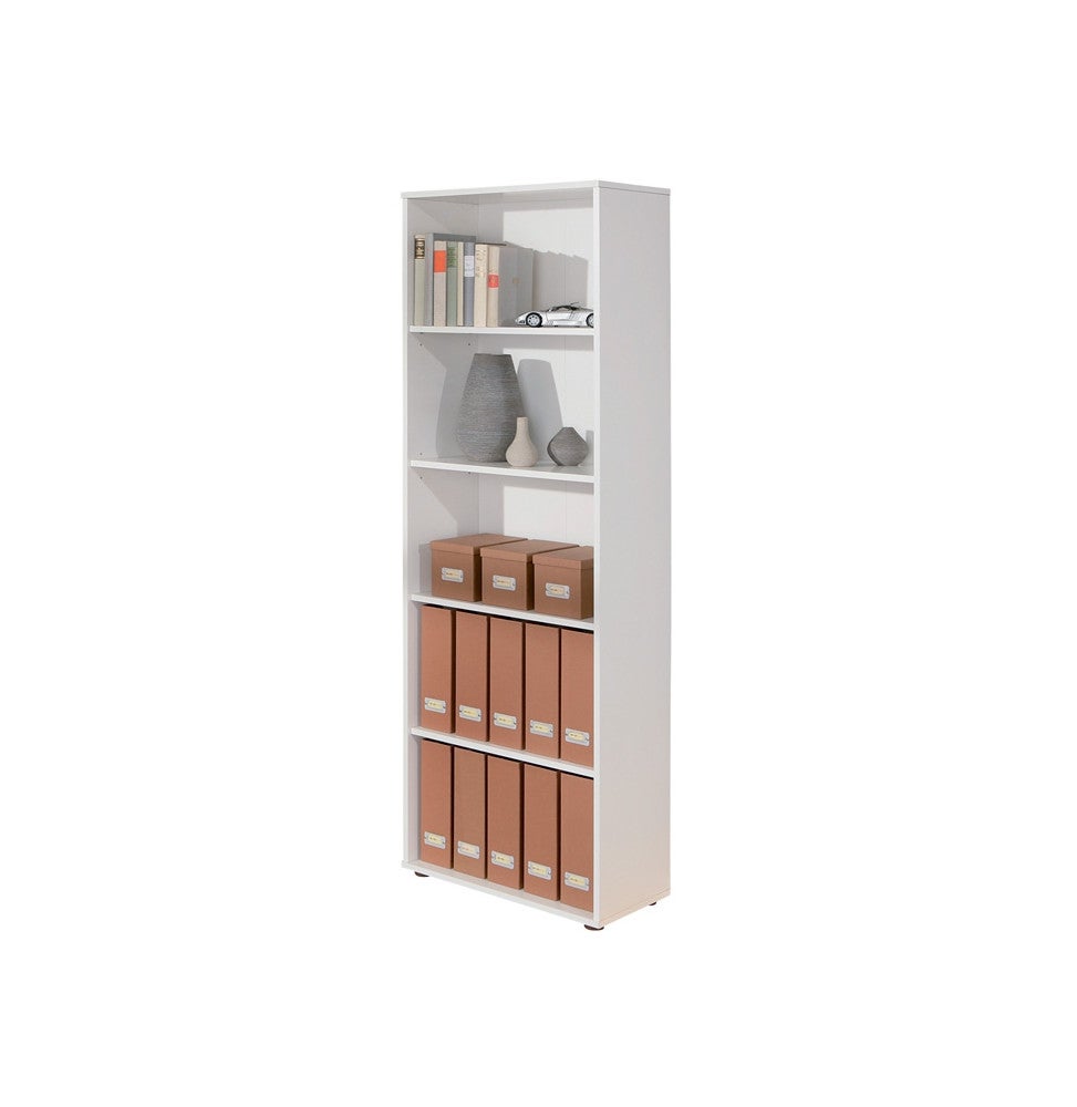 Bibliothèque pour Bureau en MDF Blanc H. 180 x l. 60.0 x P. 30.0 cm - 6