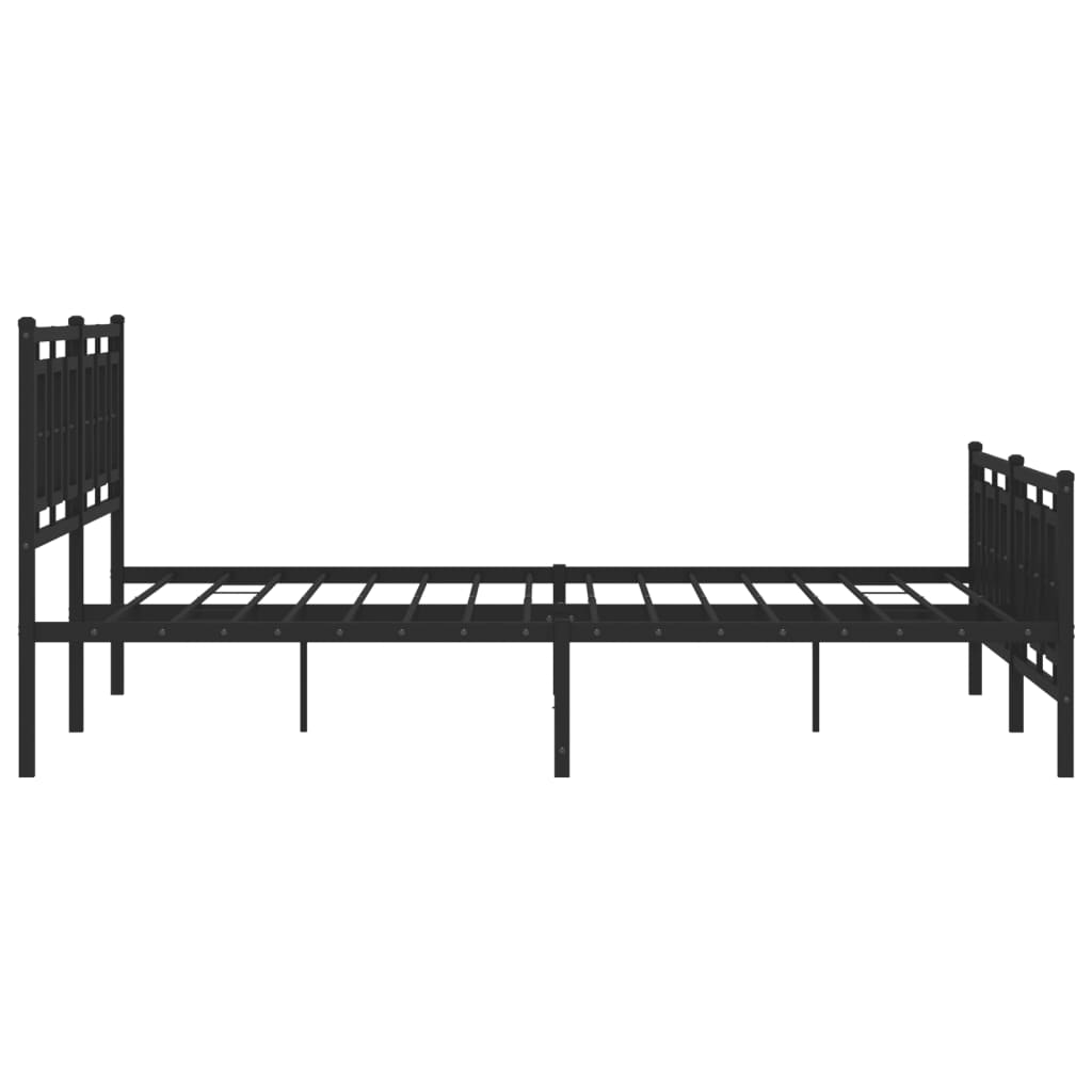 Cadre de lit métal avec tête de lit-pied de lit noir 183x213 - 6