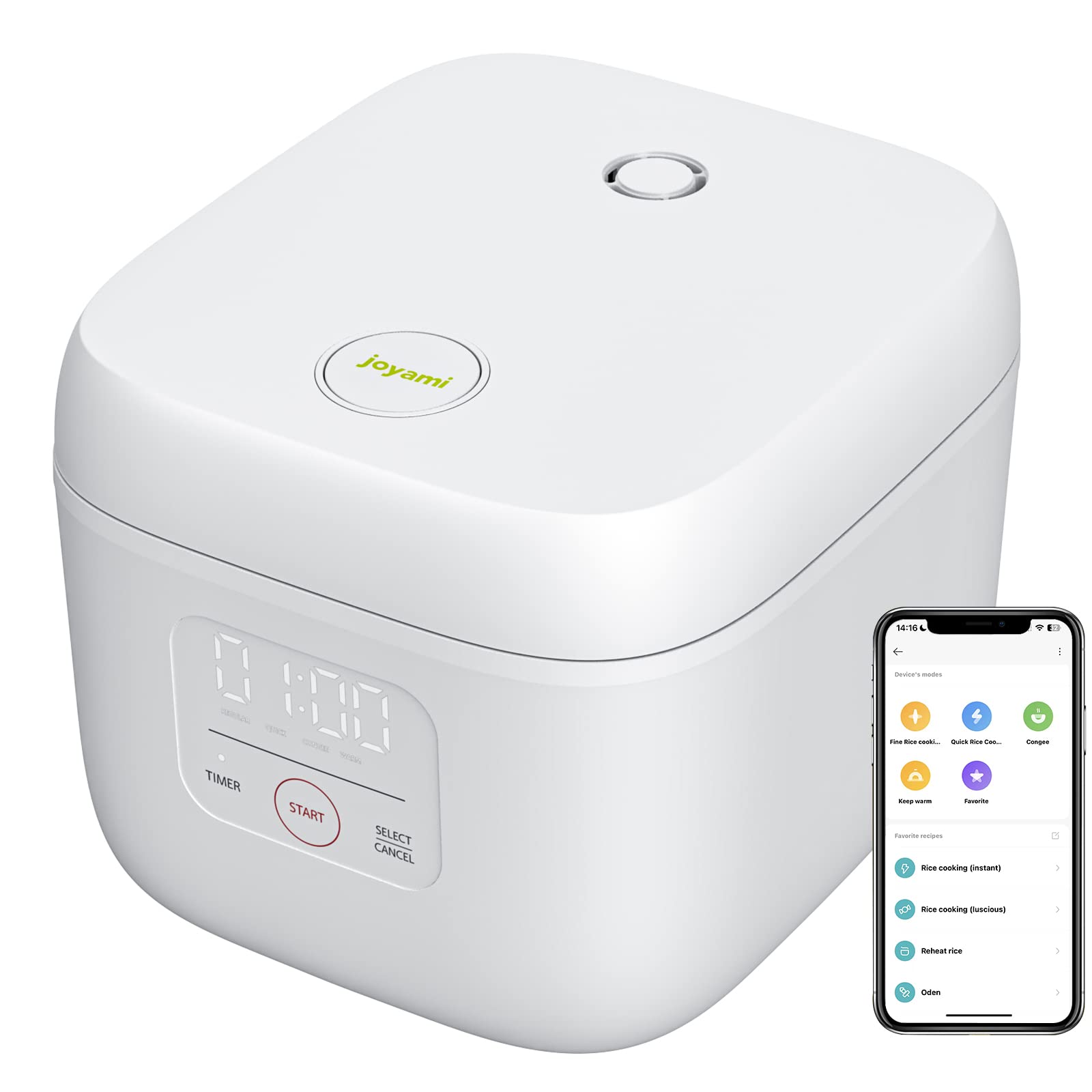 Fino Rice Joyami Mi Smart Couciriso intelligente Smart Rice Cooker 1.6L 3.5 Tazze ...