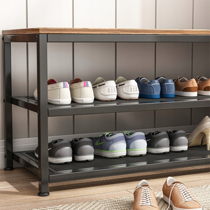 Regał szafka na buty siedziskiem duża półka industrialna loft retro 73 cm - 2