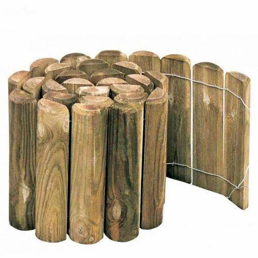 Demi-pôle Clôture Rollborder en bois de pin imprégné - 8