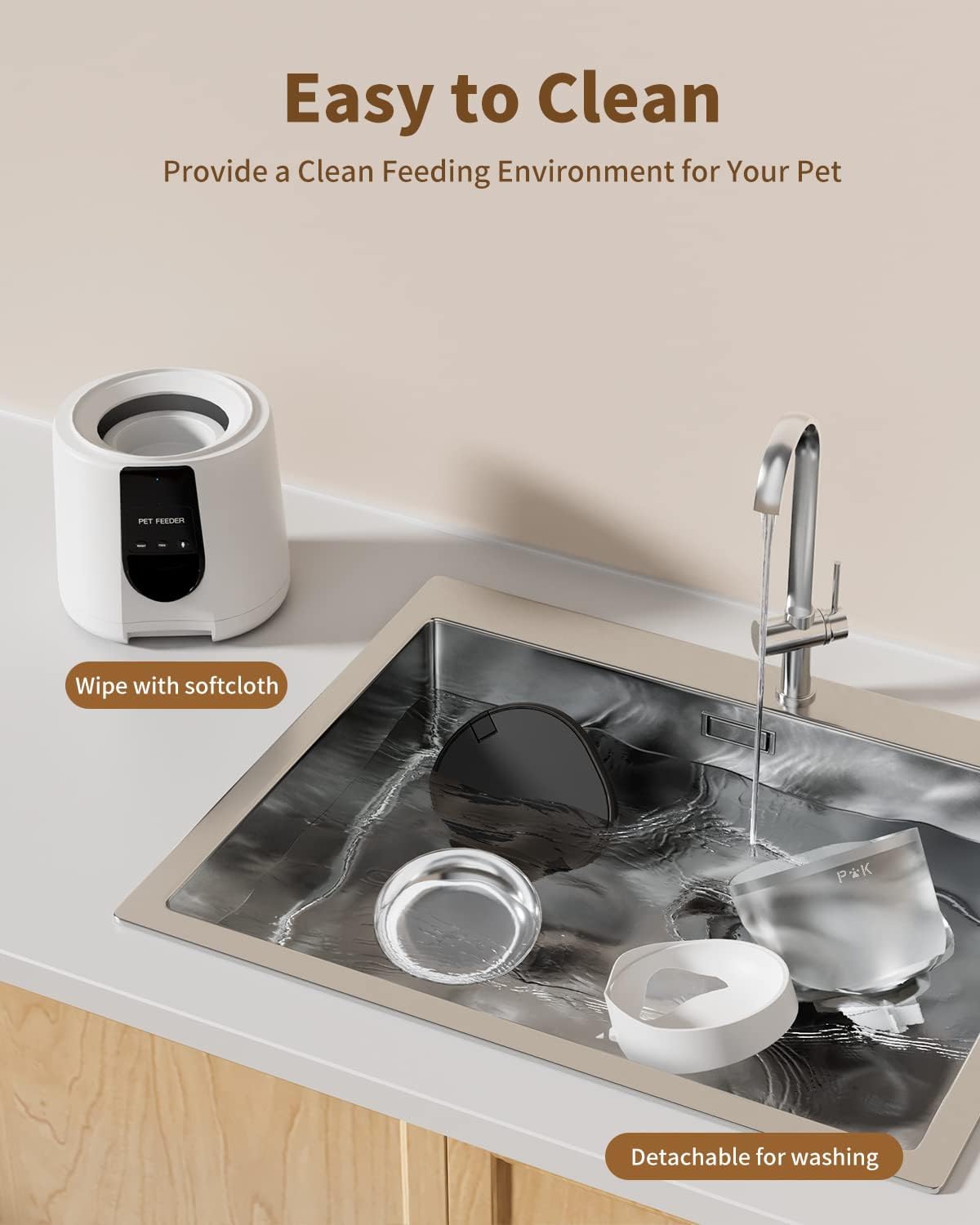 Distributeur Croquettes Chat Automatique,2.4G WiFi 4L Distributeur Croquettes Chat&Chien,Connecté App,Enregistrement Vocal 10S,1-10 Repas /Jour - 8