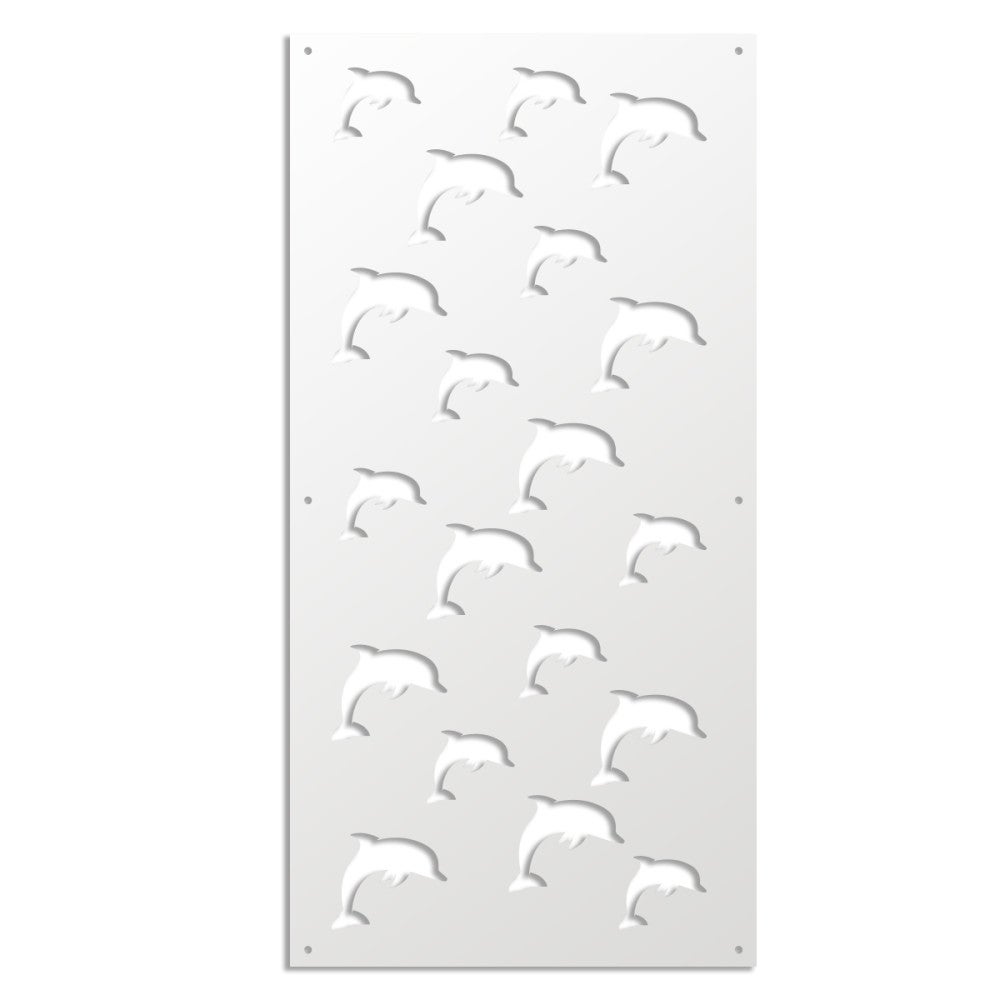 DOLPHIN - Panel perforowany z PVC - Parasol przeciwsłoneczny - Rozmiar 47x94 cm - Grubość 1 cm - Kolor BIAŁY