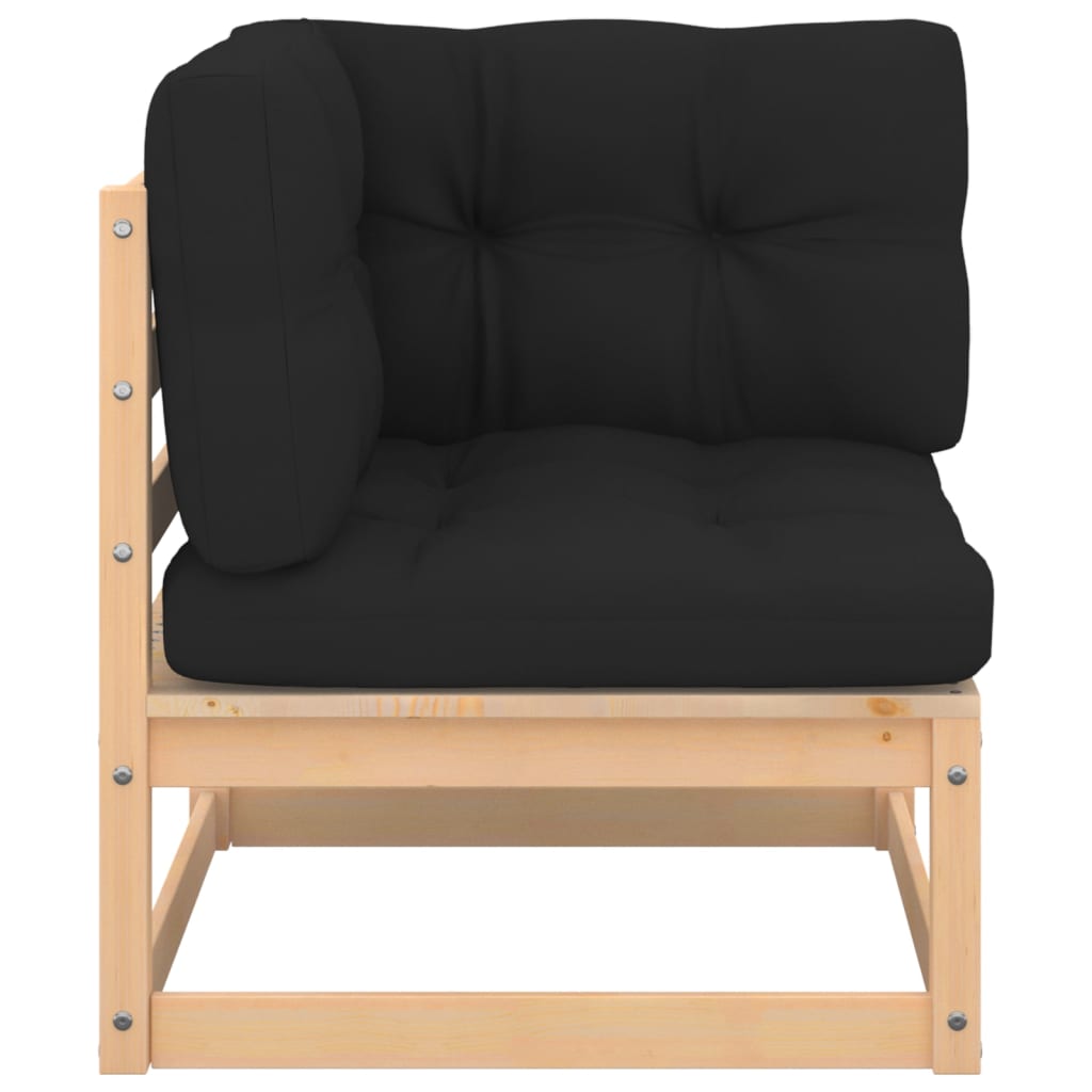 Maison Exclusive - Salon de jardin 3 pcs avec coussins Bois de pin massif - 3