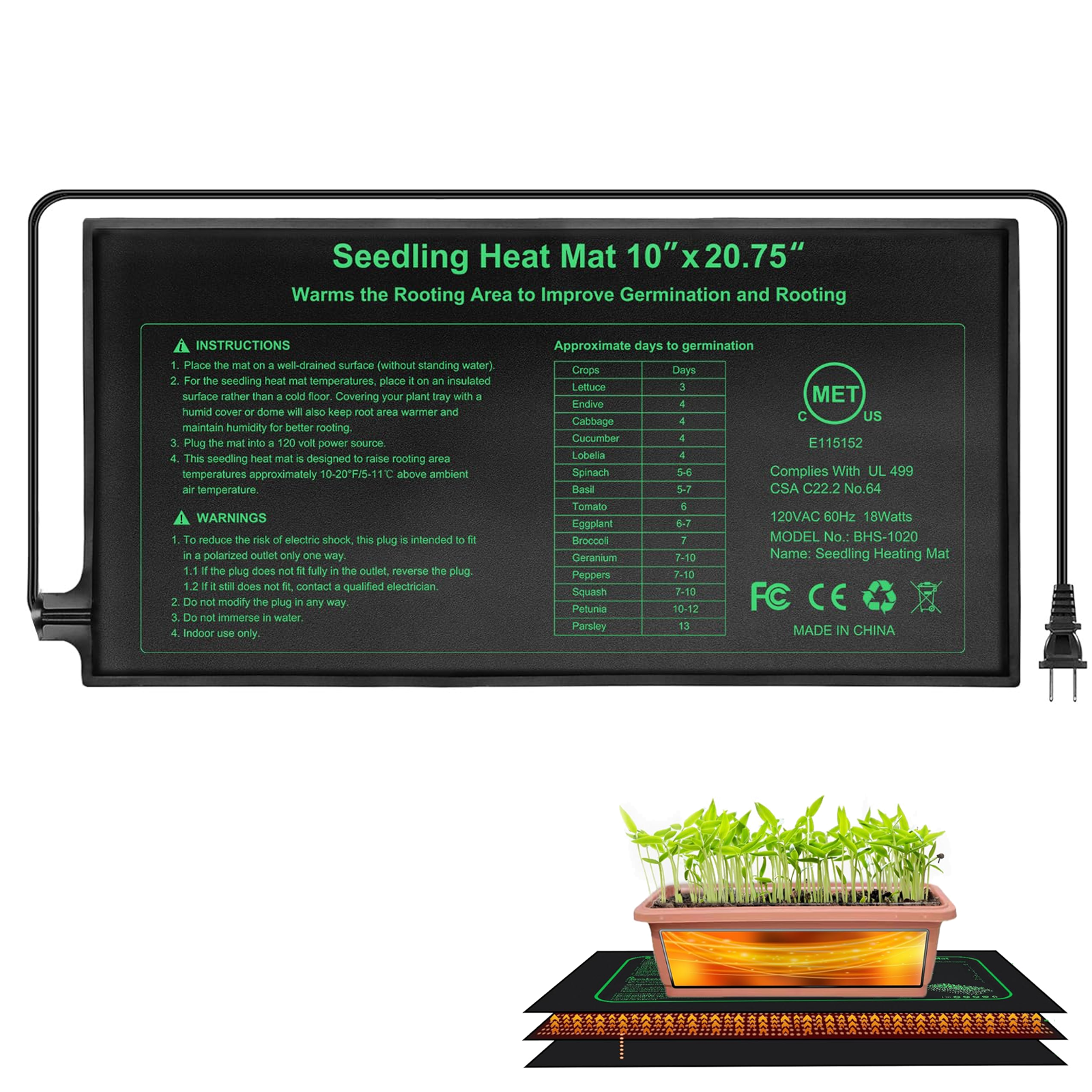 Mata grzewcza do sadzonek hydroponiczna mata grzewcza do kiełkowania wodoodporna mata grzewcza do uprawy roślin w szklarniach