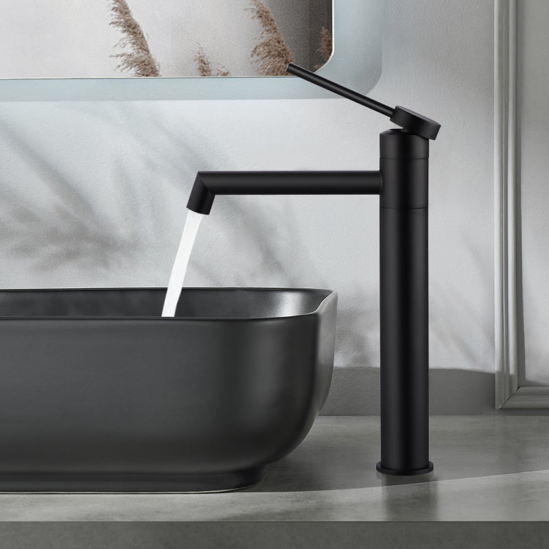 LOVHAUS Wysoka Bateria Łazienkowa, Bateria Łazienkowa Jednouchwytowa, Bateria Umywalkowa z Wylewką o Wysokości 210 mm, Stal Nierdzewna