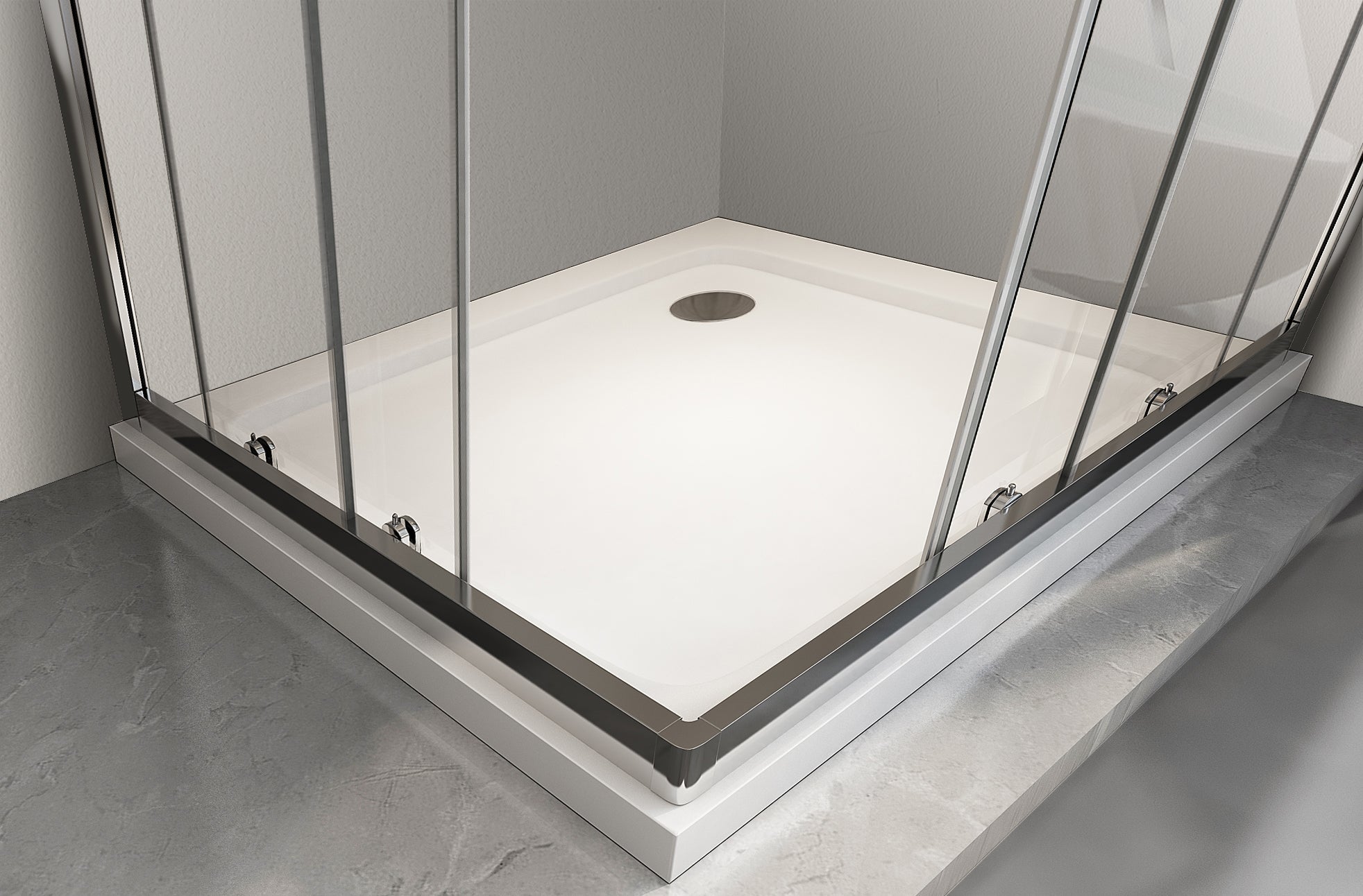 NALA Box doccia 6 mm angolare rettangolare profilo cromo reversibile H.190 70x90 - 2