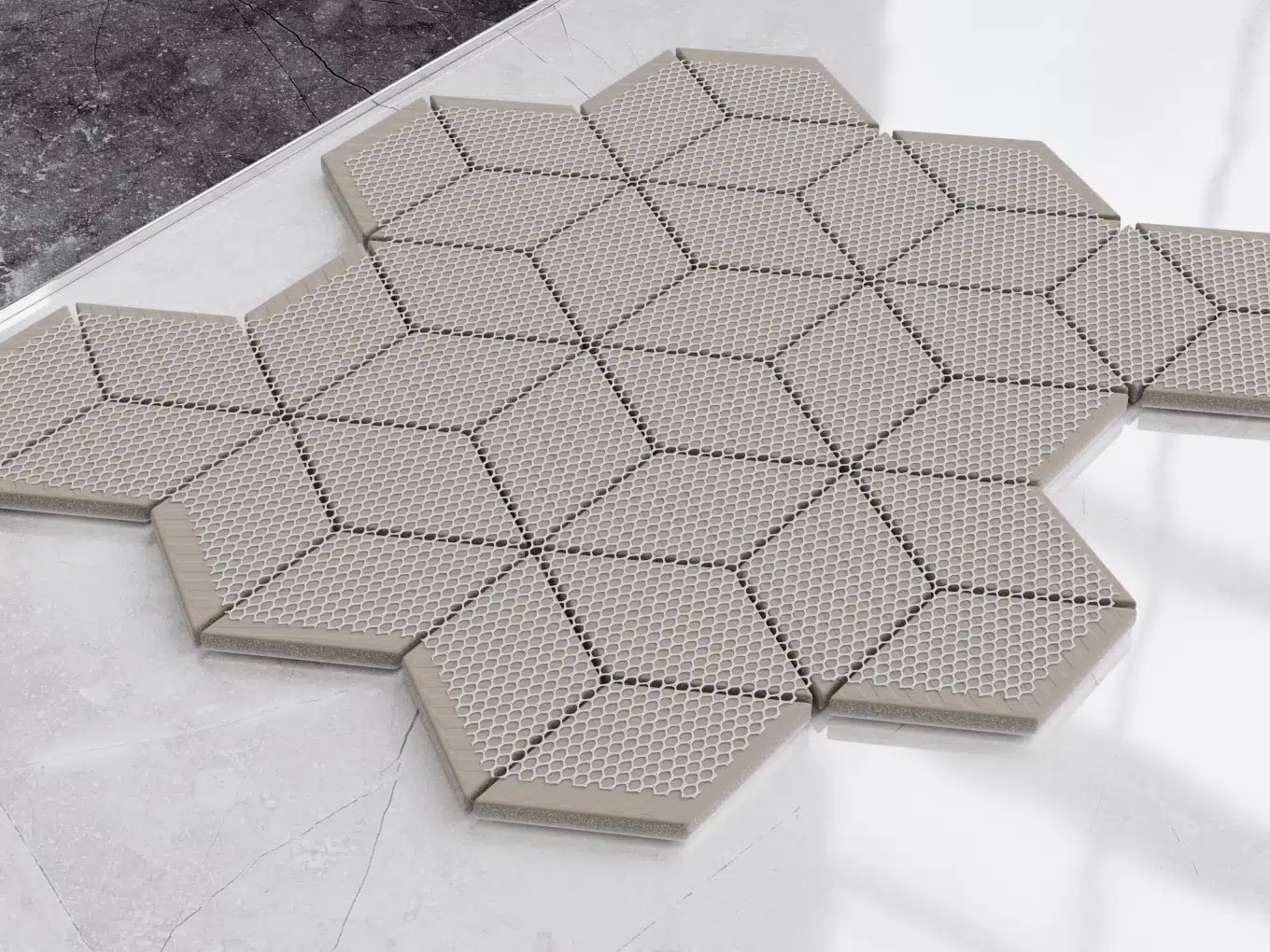 Mosaïque en céramique sur maille pour salle de bain ou cuisine 25.5cm x 29.5cm - Kubrick - 3