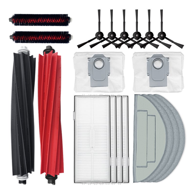 Kit Accessori Completo Per Roborock S8, S8 Plus, S8 Pro Ultra E G20: 2 Spazzole Principali, 6 Laterali, 4 Filtri, 4 Panni, Spazzola Pulizia E Cacciavite